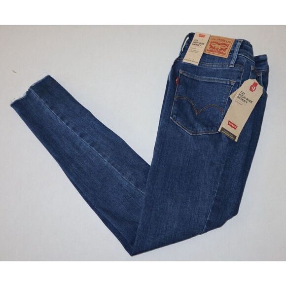 Levi's 721 Women's Sz 00 (Medium) 24Wx30L Blue High-Rise Skinny Denim Jeans $70 - Picture 6 of 7